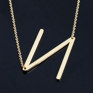 "Lucy" Letter N Gold Single Inital Necklace